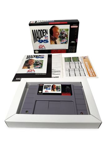 Madden NFL 95 (Super Nintendo, 1994) Box Manual Complete CIB