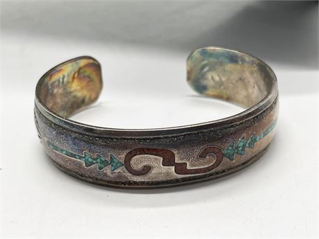 Navajo Style Sterling Silver Bracelet