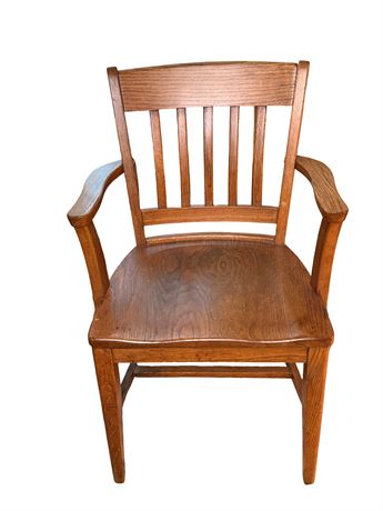 Vintage Oak Slatted Office Chair