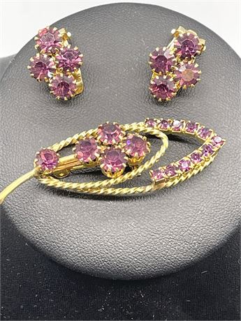 Estate Jewelry Pin and Earring Set
