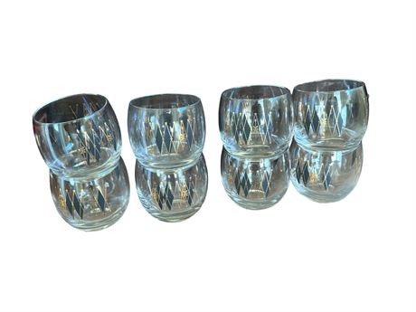 Federal Glass Harlequin Roly-Poly Glasses