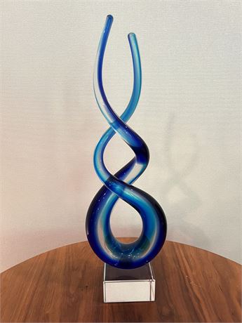 Badash Murano Style Deep Blue Figure 8 Art Glass