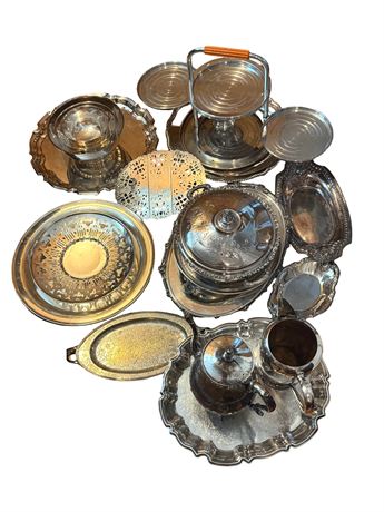 Large Lot Silverplate Items