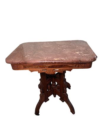 Marble Top Eastlake Style Table