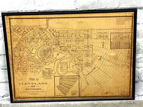 Antique Cleveland Map Print