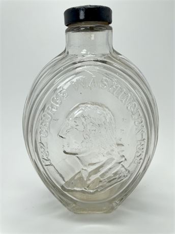 George Washington Embossed Glass Flask