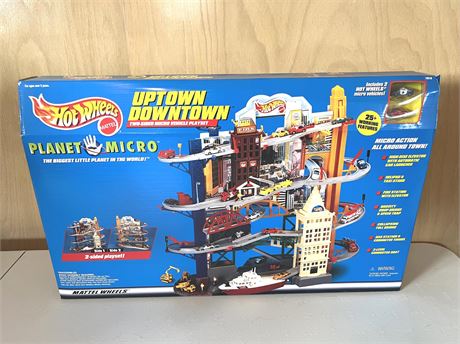 NIB Vintage Hot Wheels Uptown Downtown Playset Hot Planet Micro