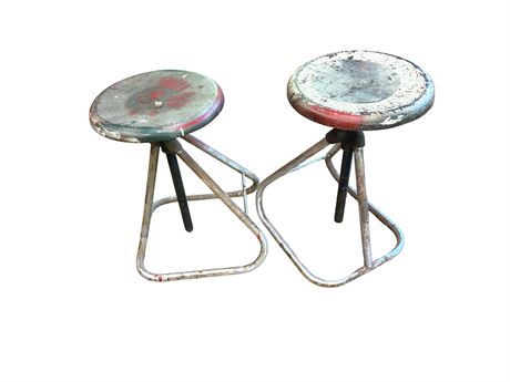 Two (2) Metal Adjustable Stools