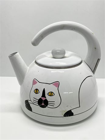 Cat Enamel Teapot
