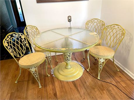 Vintage Wrought Iron Table & Chairs
