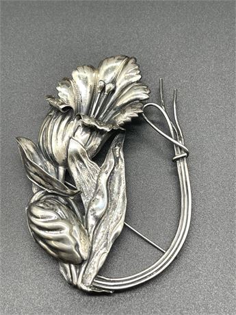 Sterling Flower Pin