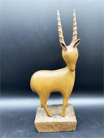 Carved Wood Antelope