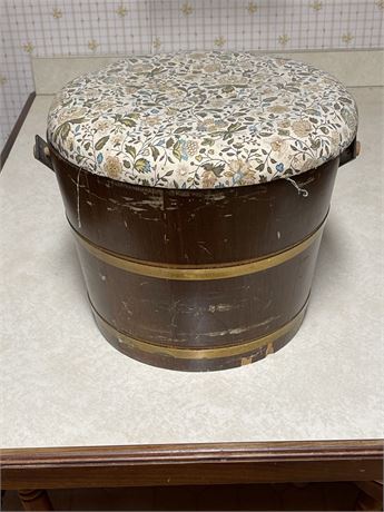 Woodend Bucket with Upholstered Lid