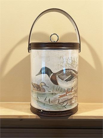 Duck and Leather Ice Bucket