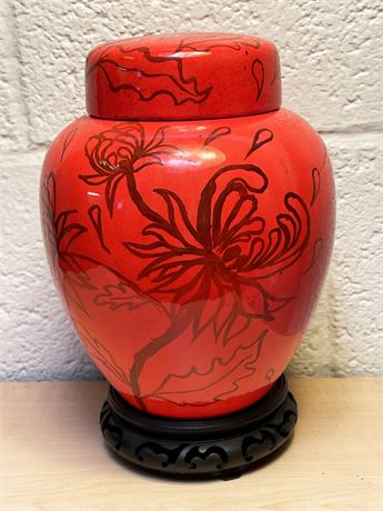 Hand Painted Ceramic Urn