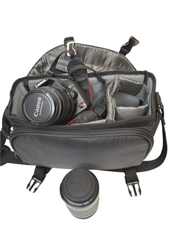 Canon EOS Rebel T1 DSLR Camera w/ Lenses and Bag