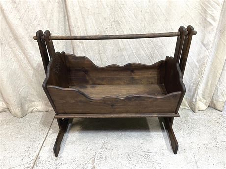 Antique Wood Cradle Rocker