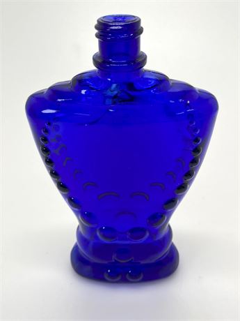 Cobalt Hobnail Perfume Bottle