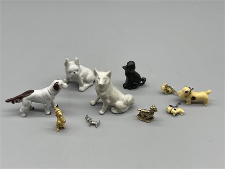 Eight (8) Dog Figurines and Charms