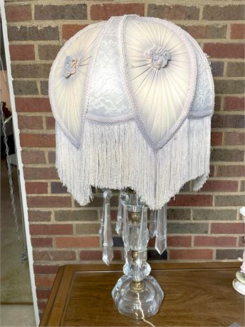 Crystal Table Lamp w/ Meyda Tiffany Shade