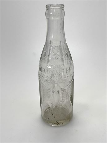 Antique 6 oz. Embossed Soda Water Bottle
