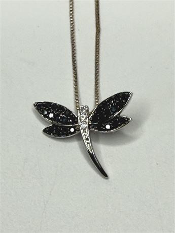 Sterling Silver Necklace w/ Dragonfly Pendant