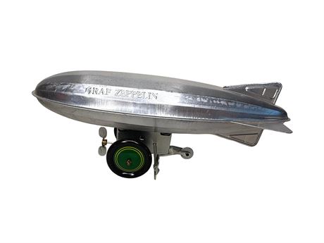 Vintage Aluminum Graf Zeppelin Air Ship Windup Toy