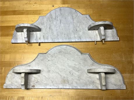 Two (2) Marble Backsplashes for Antique Washstands