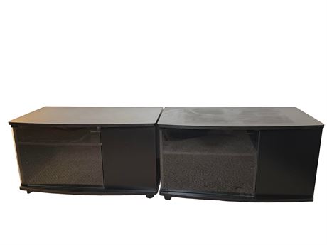 Two (2) Black Entertainment Stands