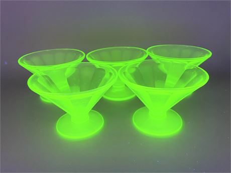 Uranium Glass Parfait Cups