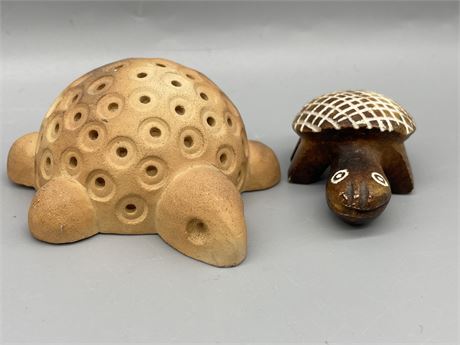 Pair of Pottery Turtles