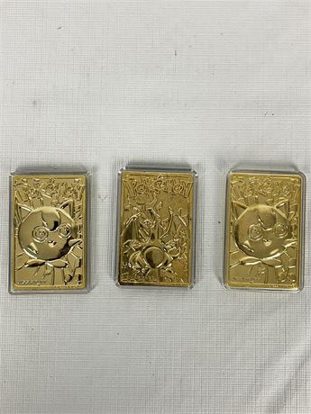 Three (3) Pokemon Gold Cards