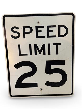 30" x 24" 25 MPH Metal Road Sign