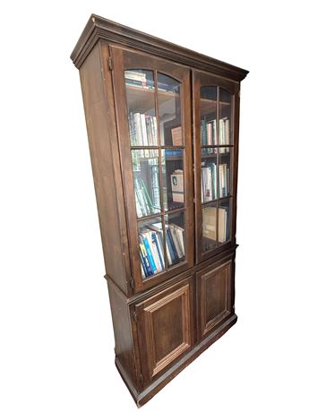 Wood Two-Door Bookcase