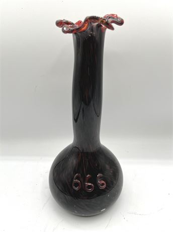 Vintage Handblown 666 Glass Vase