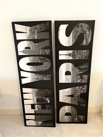 Large New York and Paris Canvas Prints