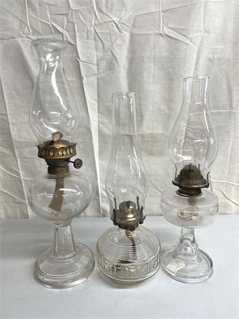 Antique Glass Oil Lamps