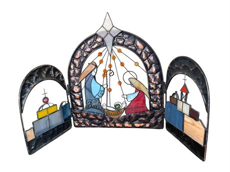 Stained Glass Nativity Scene Screen