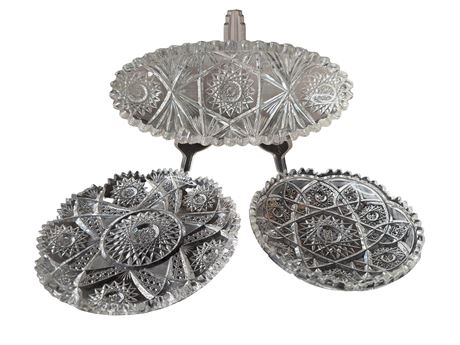 Three (3) Lead Crystal Trays