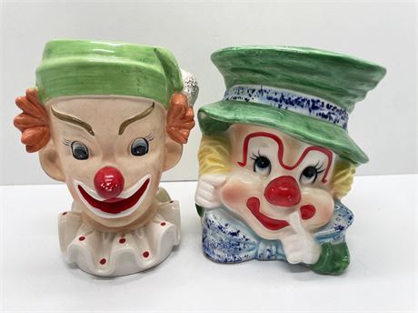 Napco Clown Head Vases