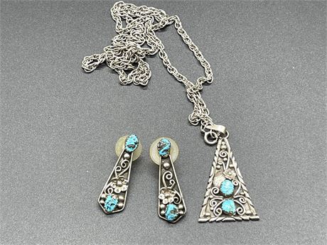 Sterling & Turquoise Jewelry Lot 1