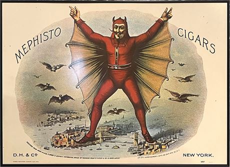 Framed Mephisto Cigars Advertising Print