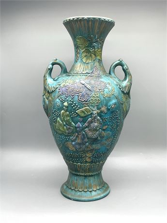 Asain and Floral Design Vase