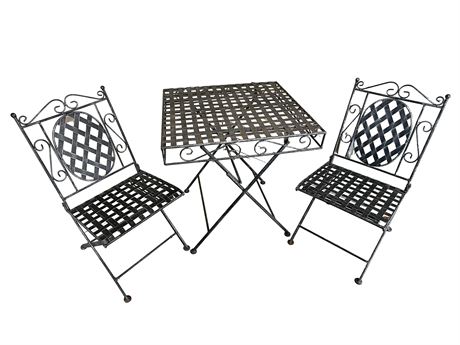 Heavy Wrought Iron Patio Table and Chairs