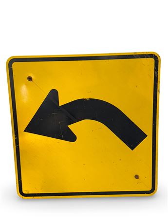 30" x 30" Curved Arrow Metal Road Sign