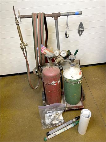 Compressed Oxy/Acetylene Torch Kit With Bottle Cart