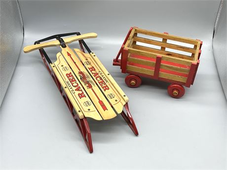 Wood Wagon & Sled