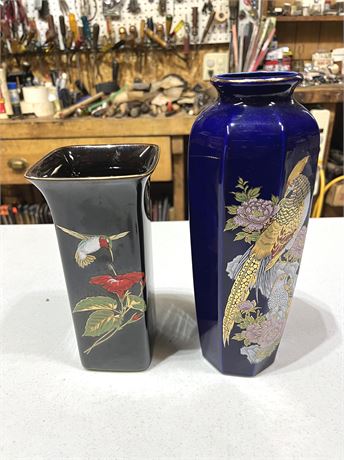 Japanese Bird Porcelain Vases