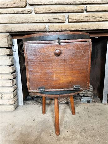 Antique Wood Butter Churn Table