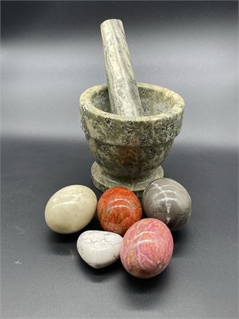 Mortar, Pestle and Eggs